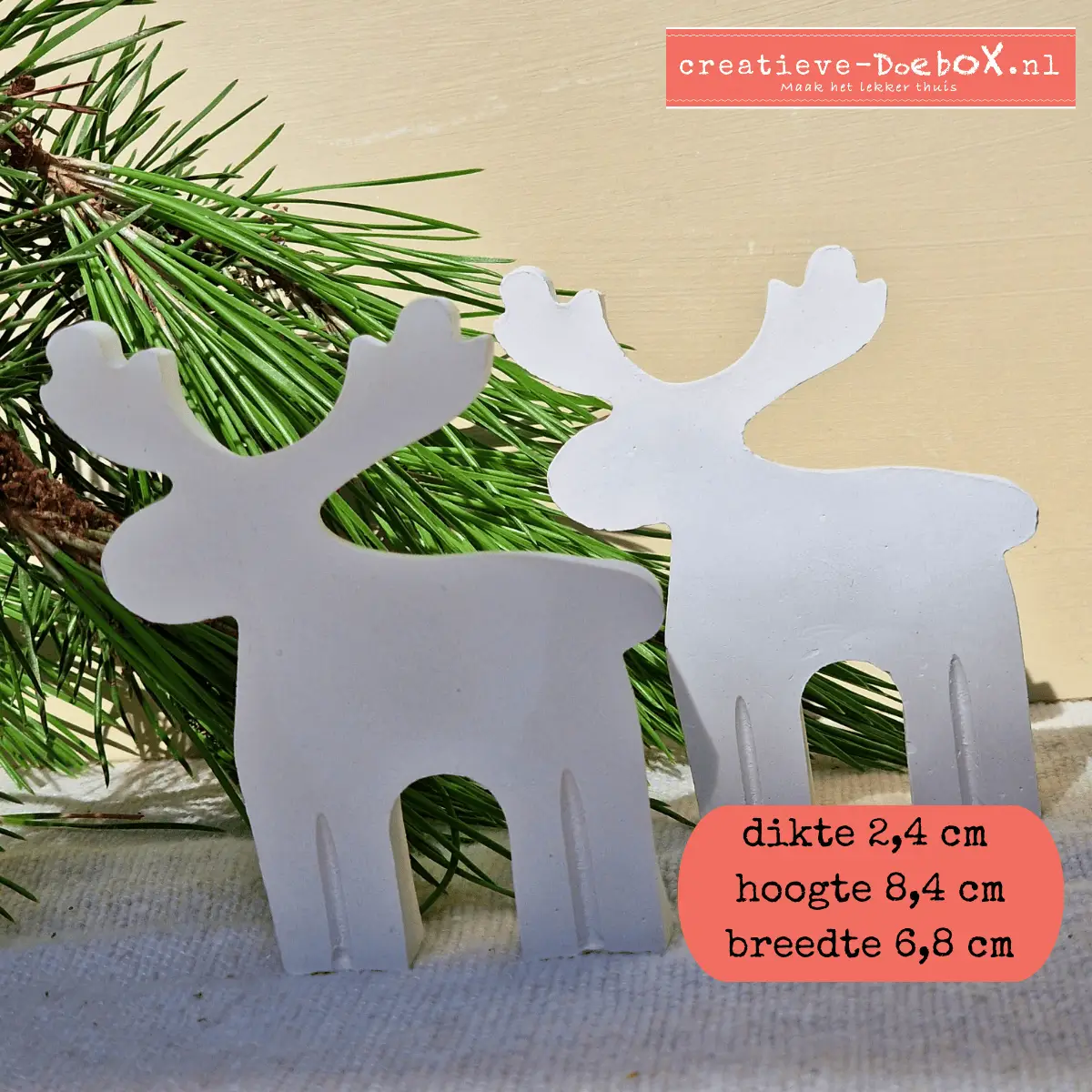 kerstdecoratie rendier thuis beschilderen