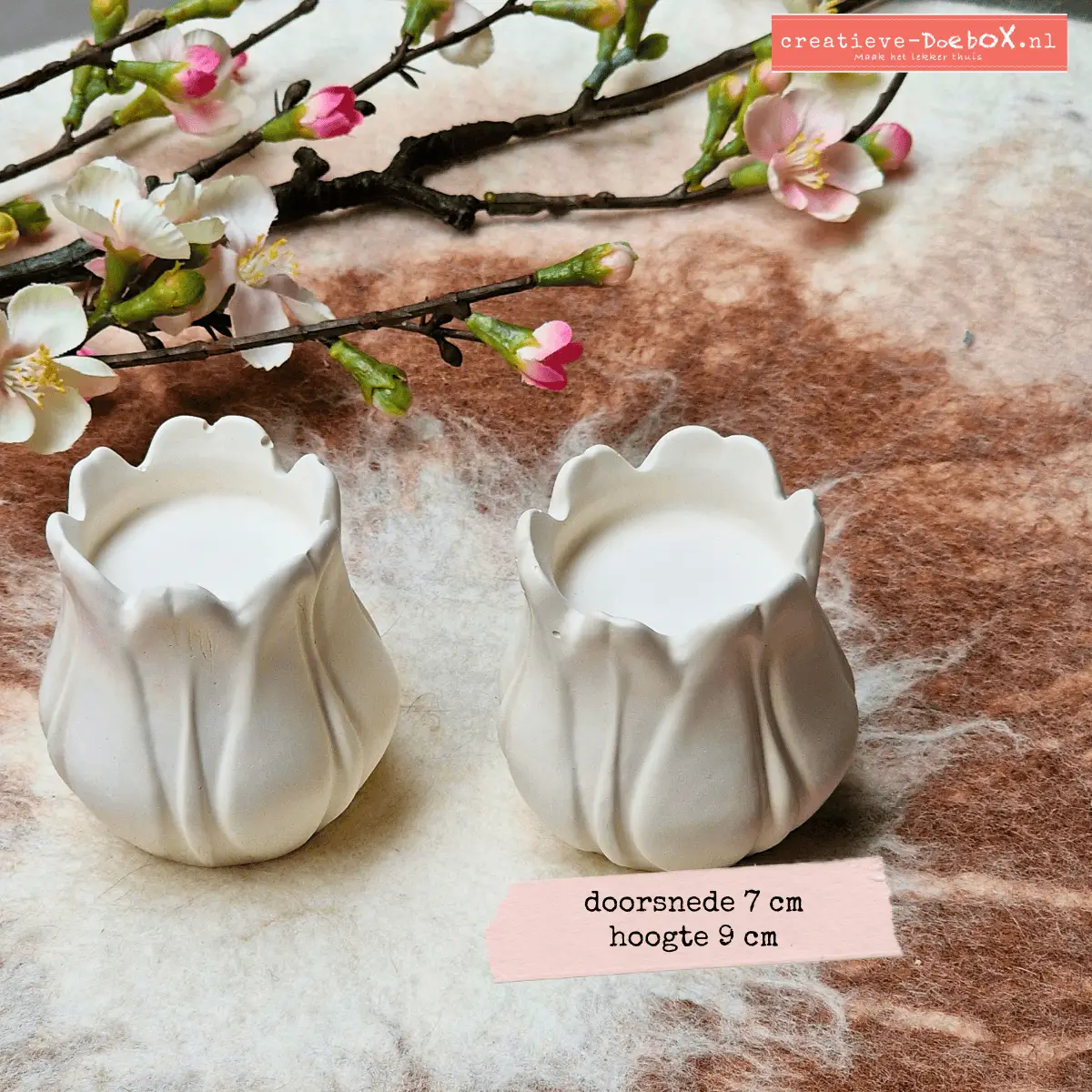 kaarsenhouders in tulpvorm om te beschilderen