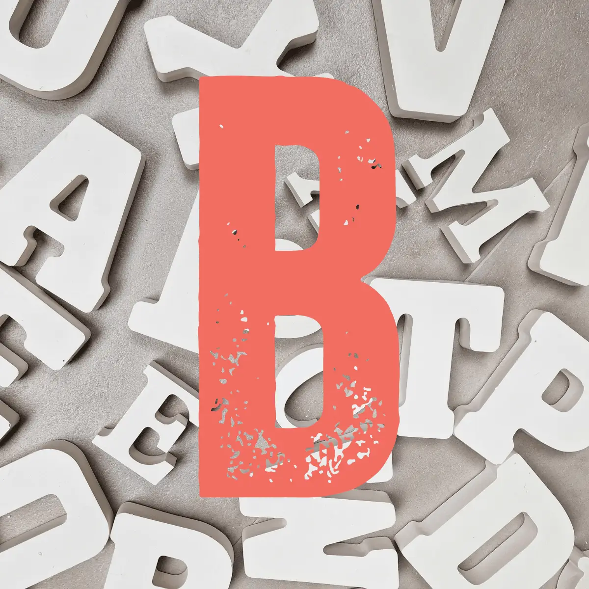 Letter B keramisch gips