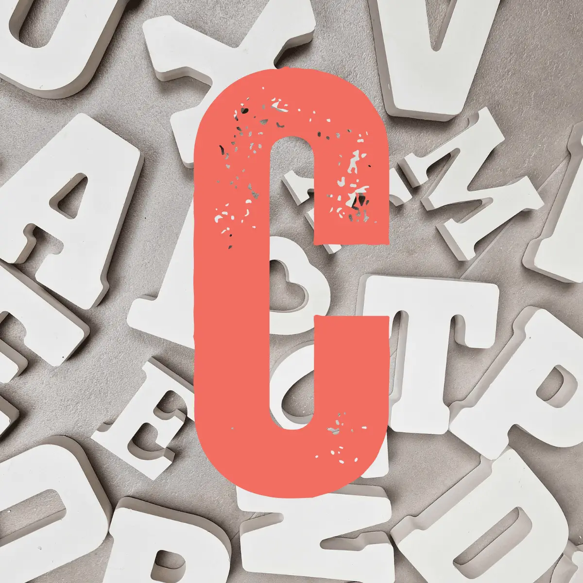 letter C van keramisch gips