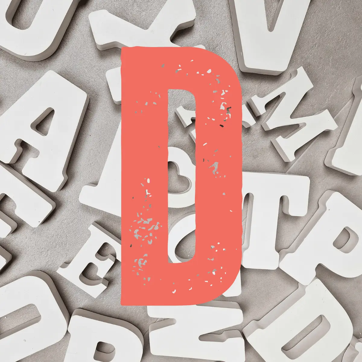 letter D keramisch gips