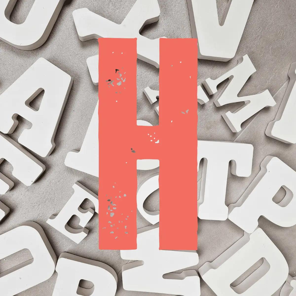 letter H keramisch gips