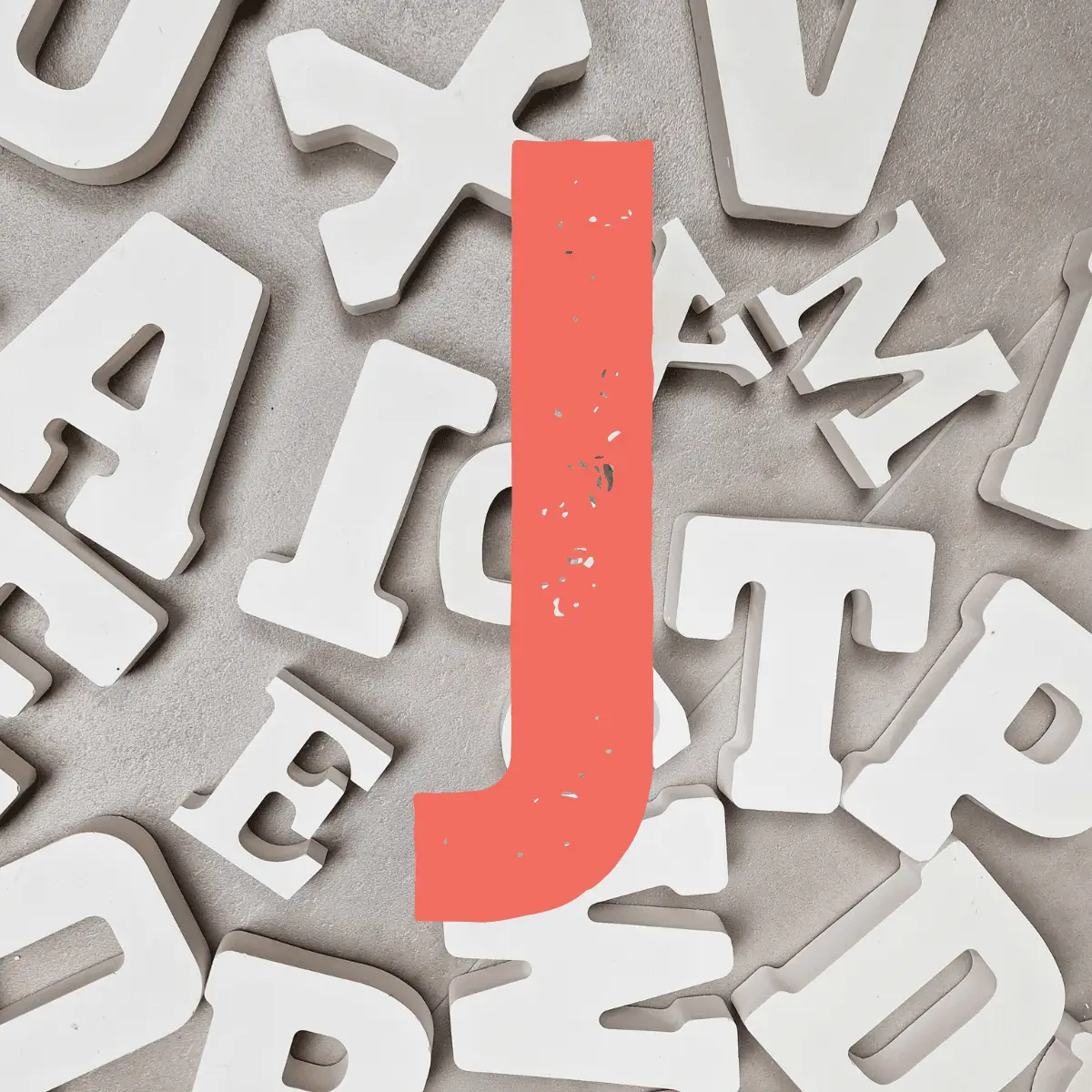 letter J keramisch gips