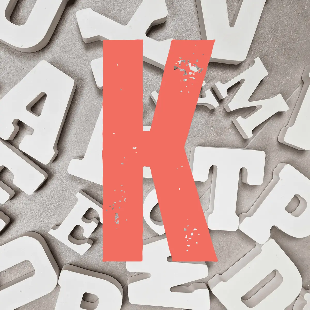 letter K keramisch gips
