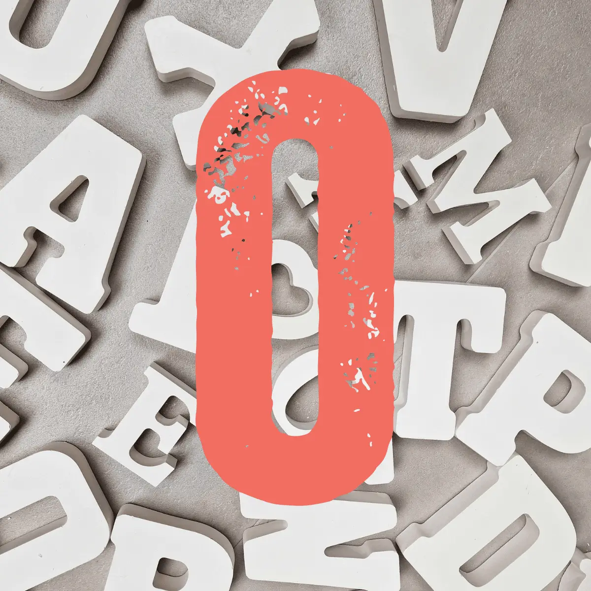 letter O keramisch gips