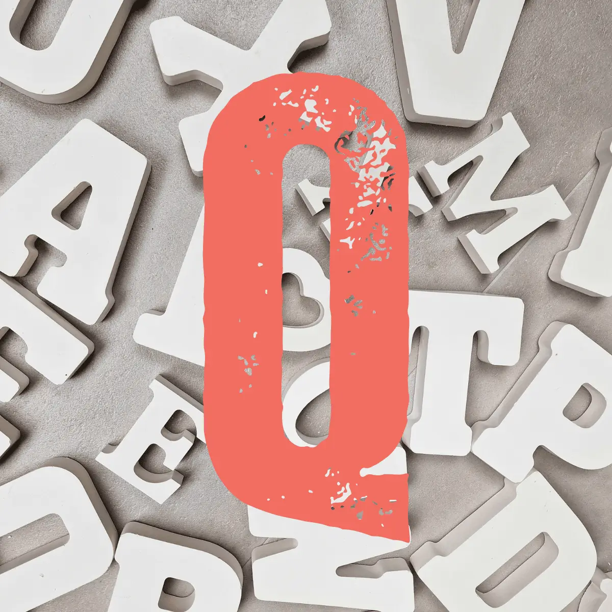 letter Q keramisch gips