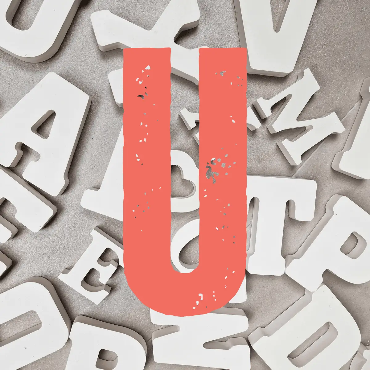 letter U keramisch gips