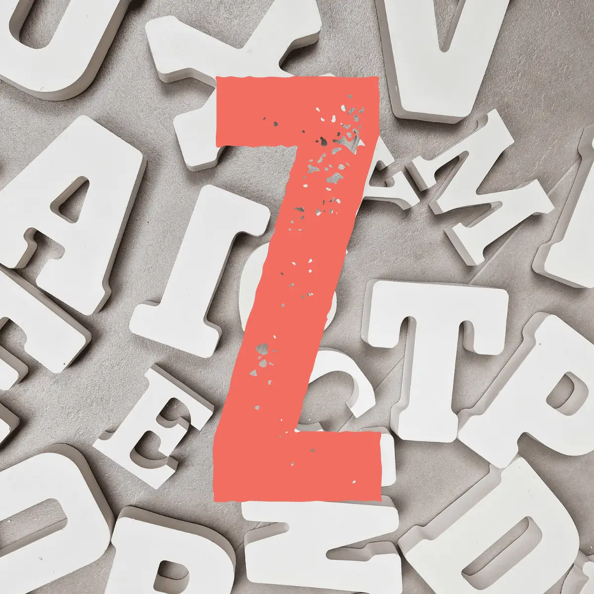 letter Z keramisch gips