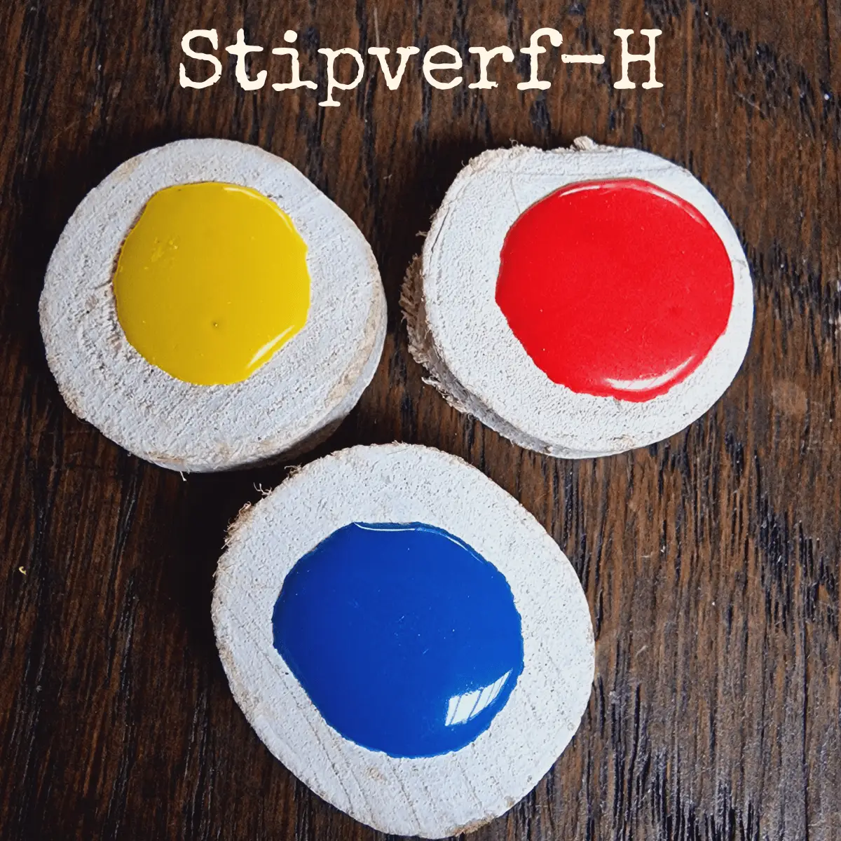 stipverf geel-blauw-rood