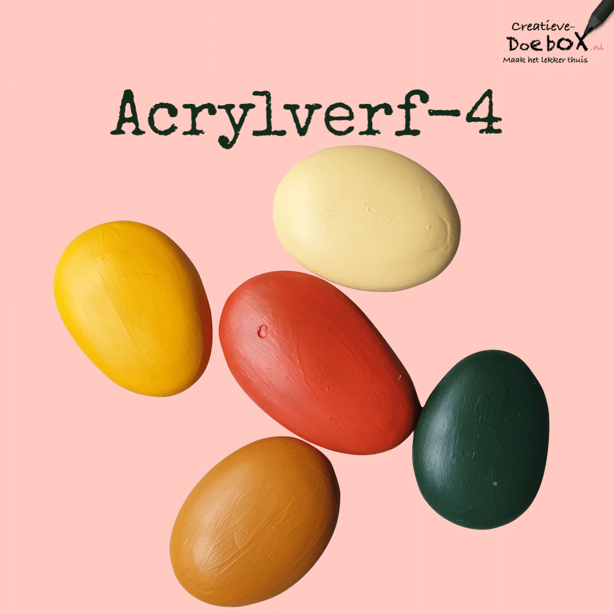 acrylverf geel-oranje-groen-bruin