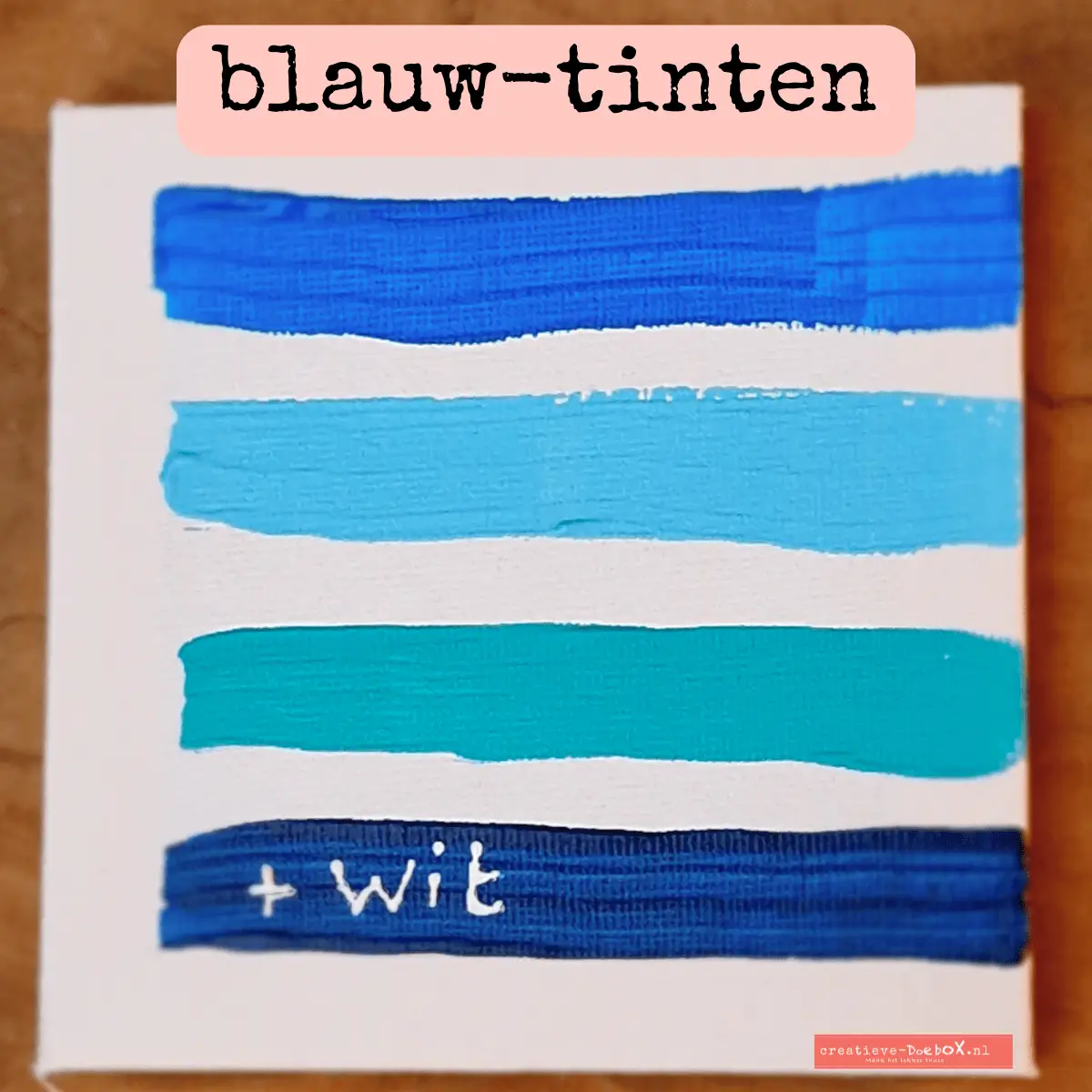 acrylverf verschillende tinten blauw