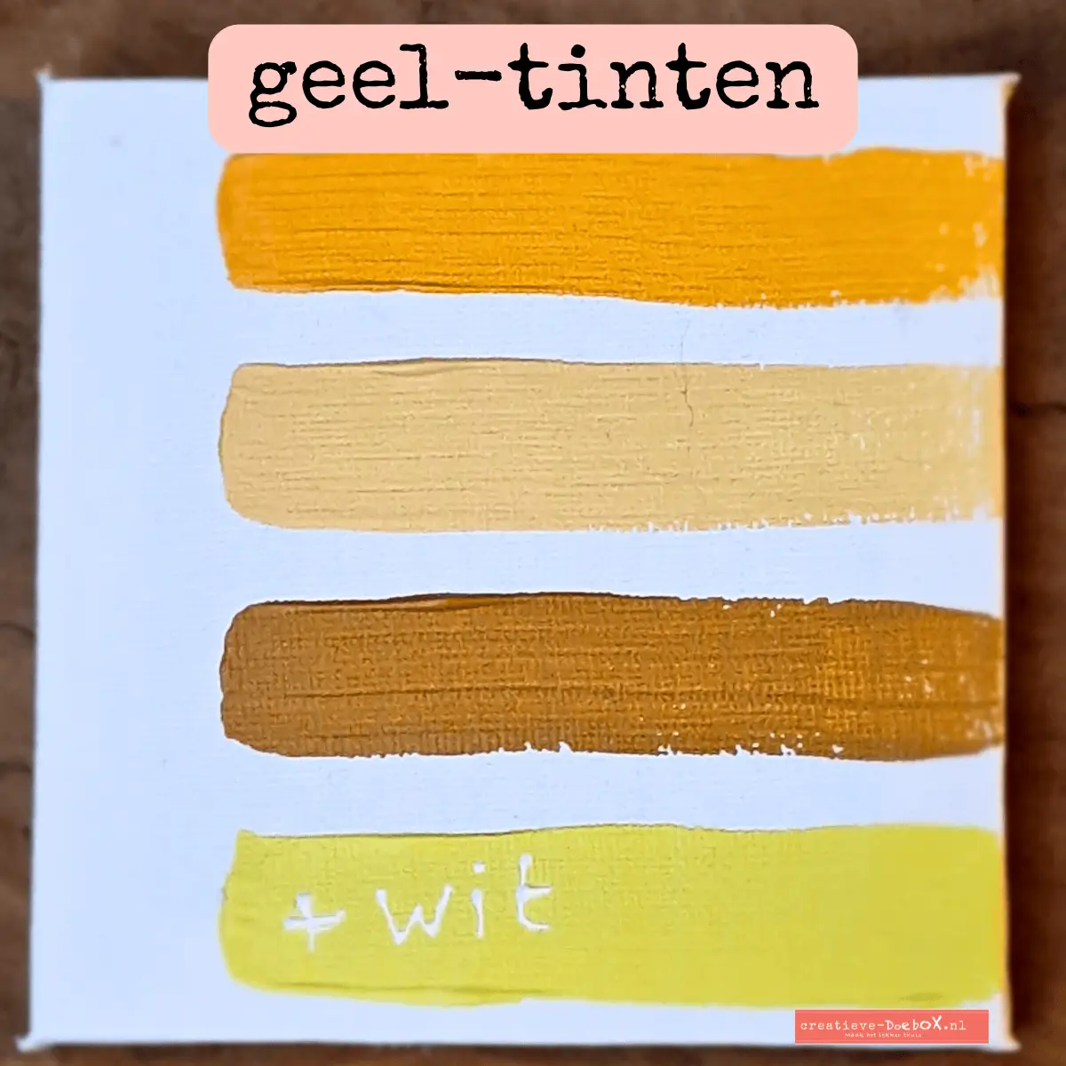 acrylverf in geeltinten