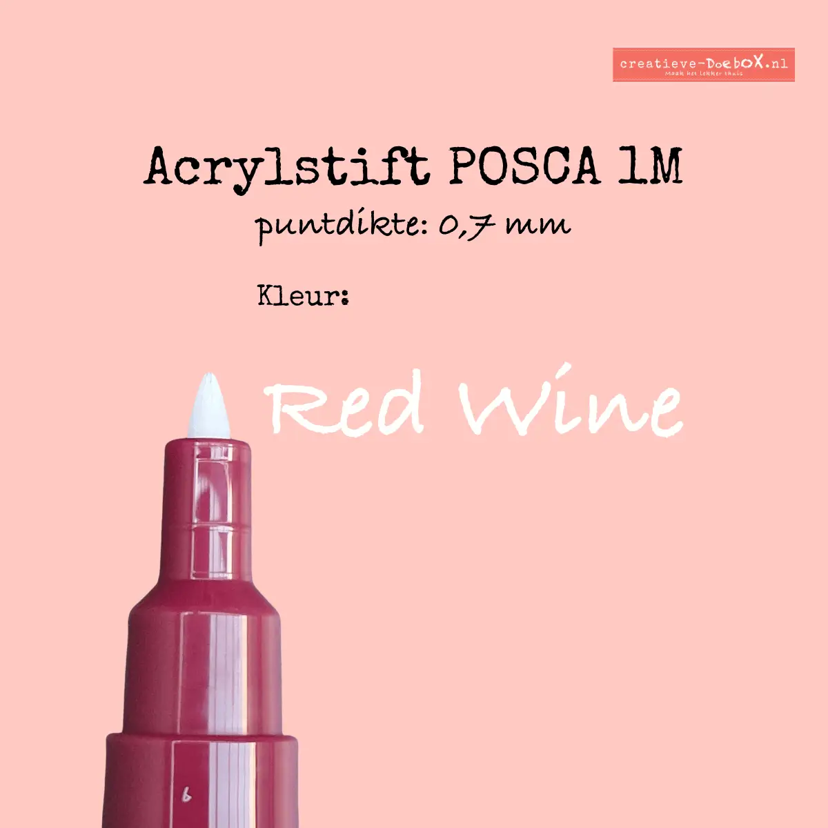 acrylstift posca kleur red wine 1 M