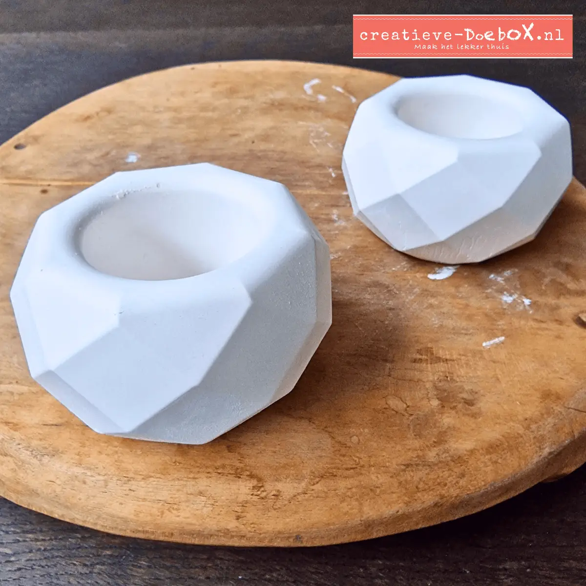 waxinelichtjes met een geometrische vorm