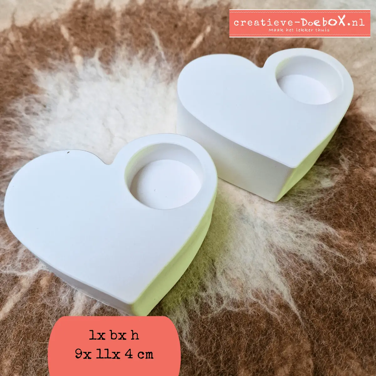 waxinelichthouder in de vorm van een hart