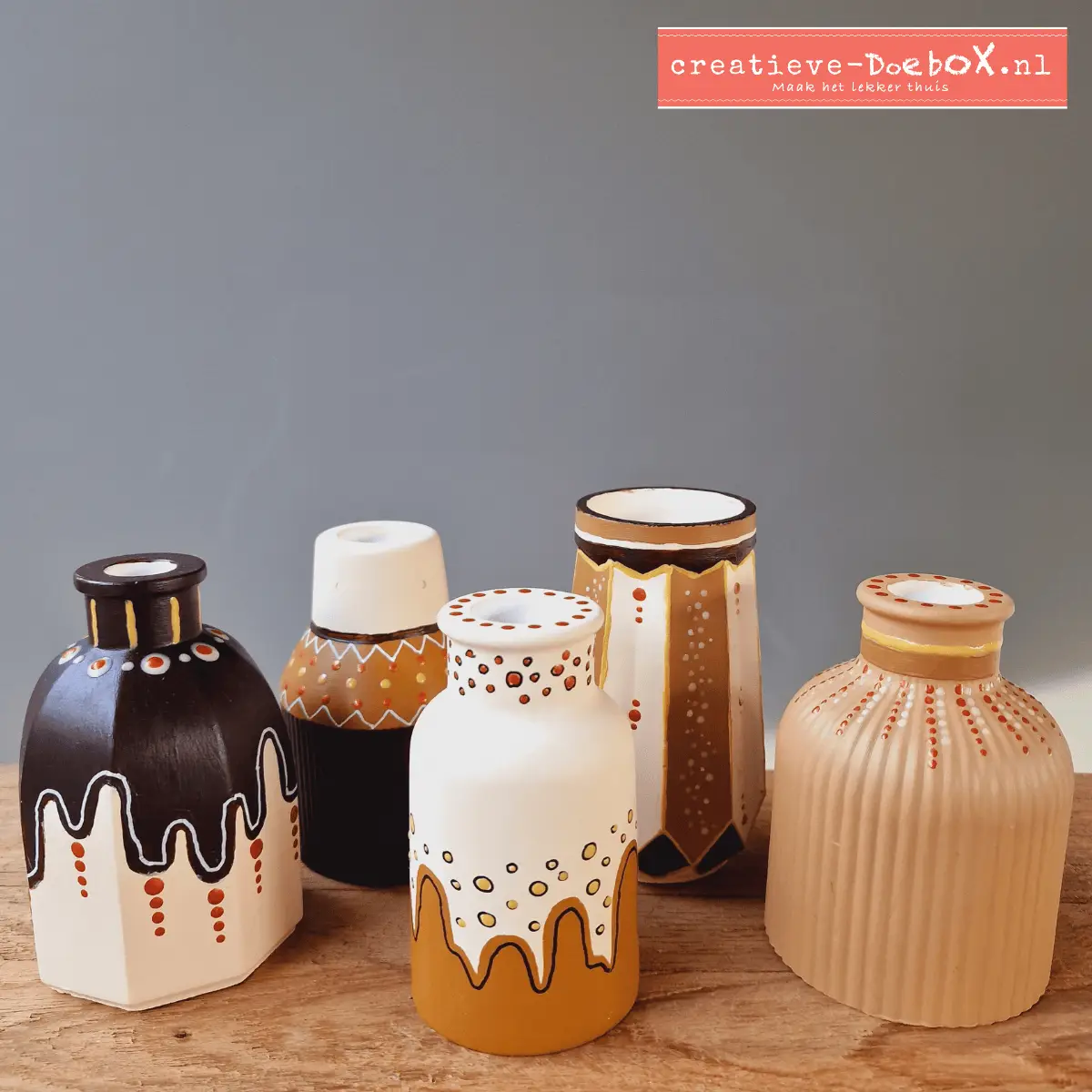 vaasjes van keramisch gips leuk voor droogbloemetjes