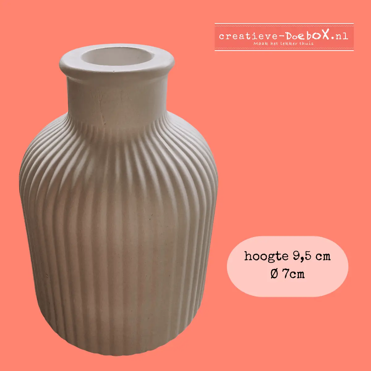 actie voor een vaasje van keramisch gips