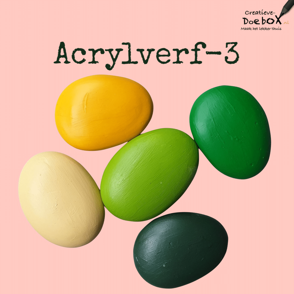 acrylverf-groentinten en geel