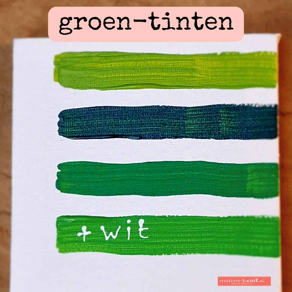 Groentinten-acrylverf met wit om te mengen