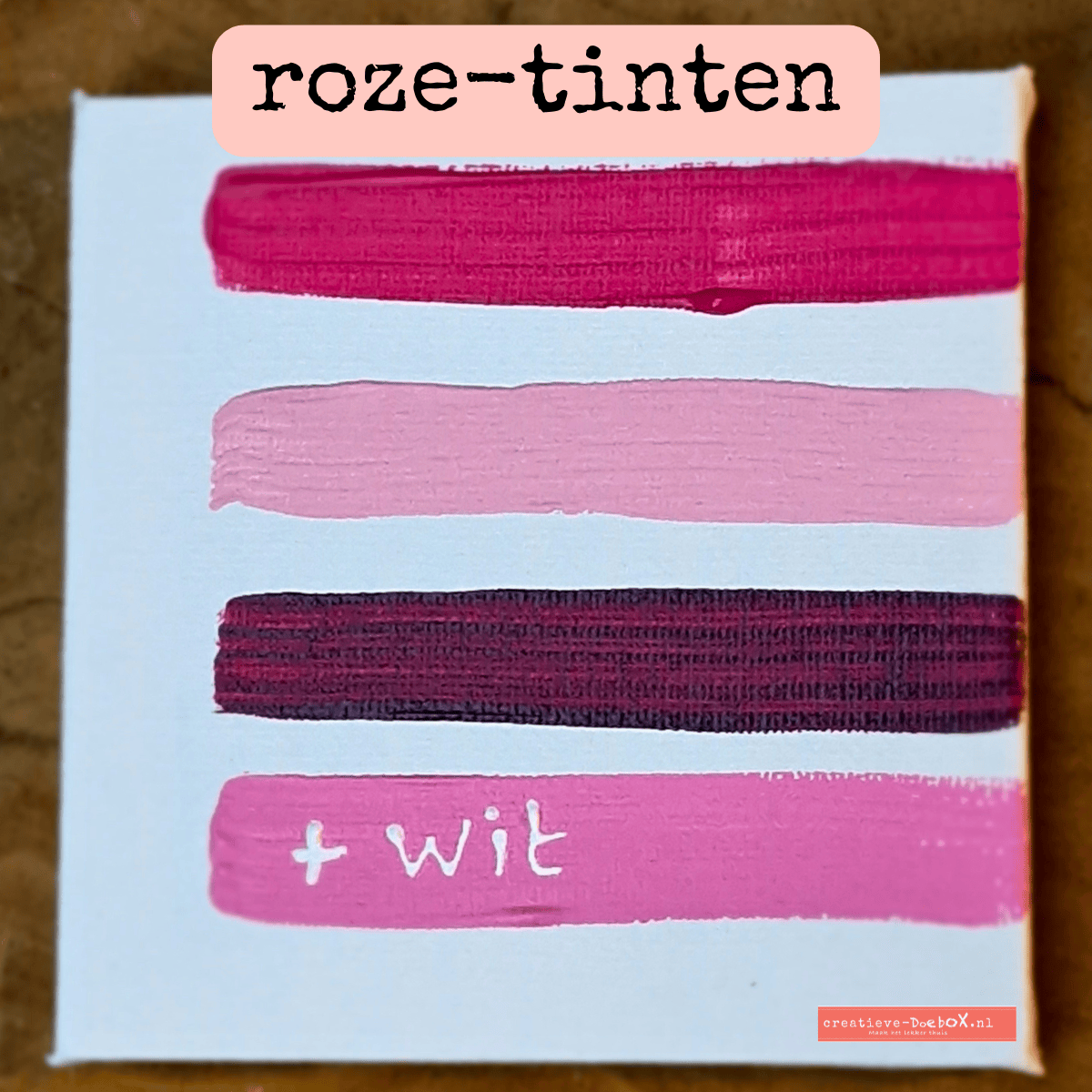 acrylverf in rozetinten